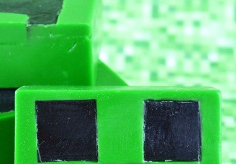 Homemade Minecraft Creeper Soap