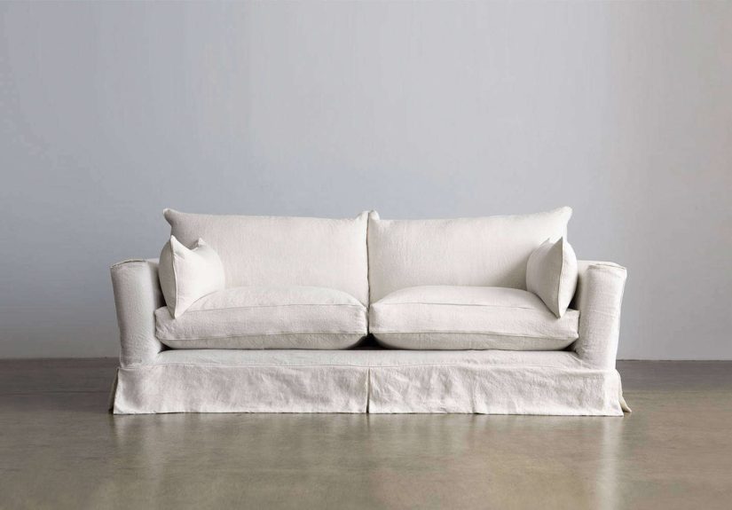 Montauk Slipcovered Traditional Low Sofa
