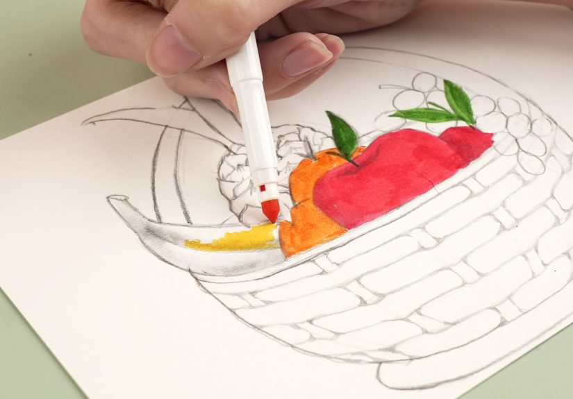 How to Draw a Basket of Fruit with Step-by-Step Instructions