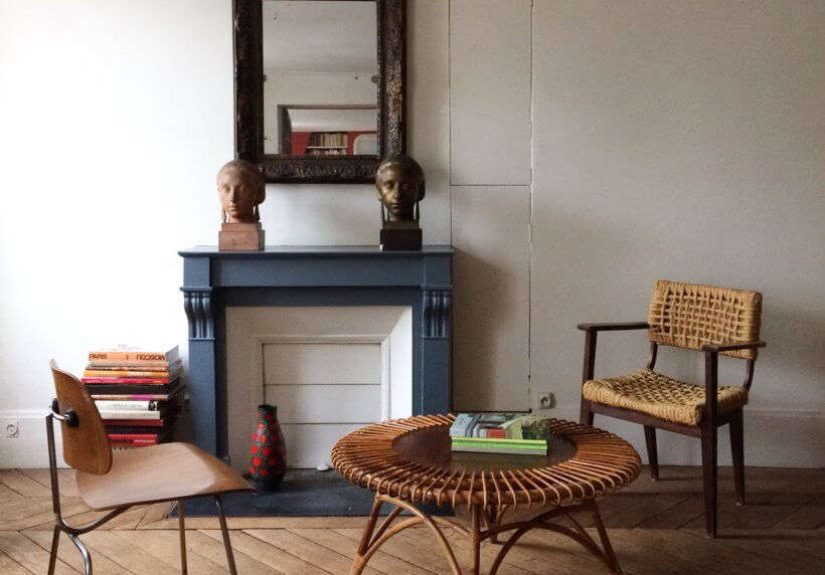 Rattan and Wood Coffee Table