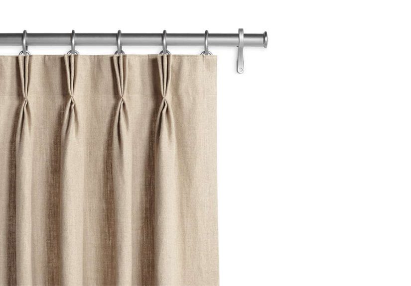 Barn & Willow Belgian Textured 3 Pinch Pleat Linen Drapery - Flax
