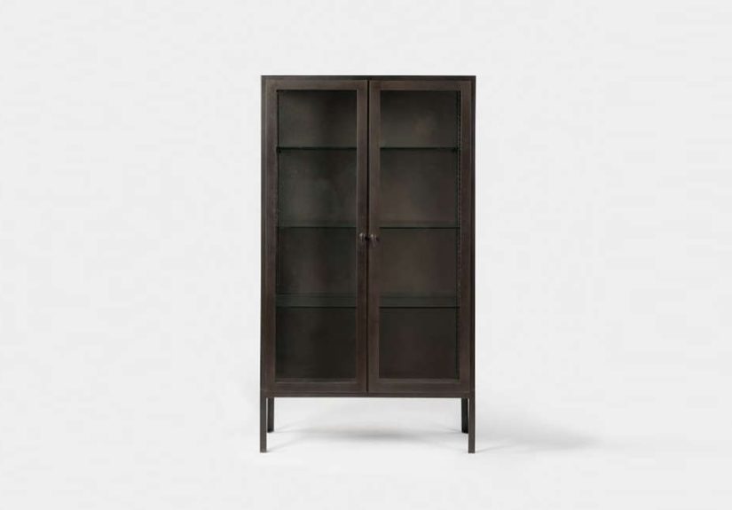Blackened Metal Display Cabinet