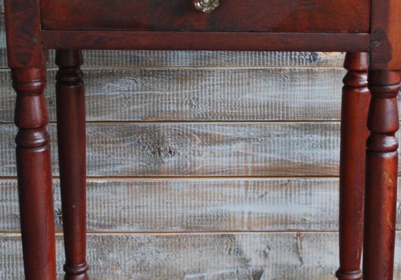 Blue Painted Side Table With Fabric Detail