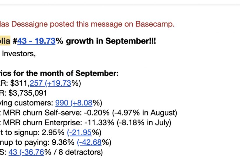 Dear SaaStr: What’s a Good Example of a Monthly Investor Update?