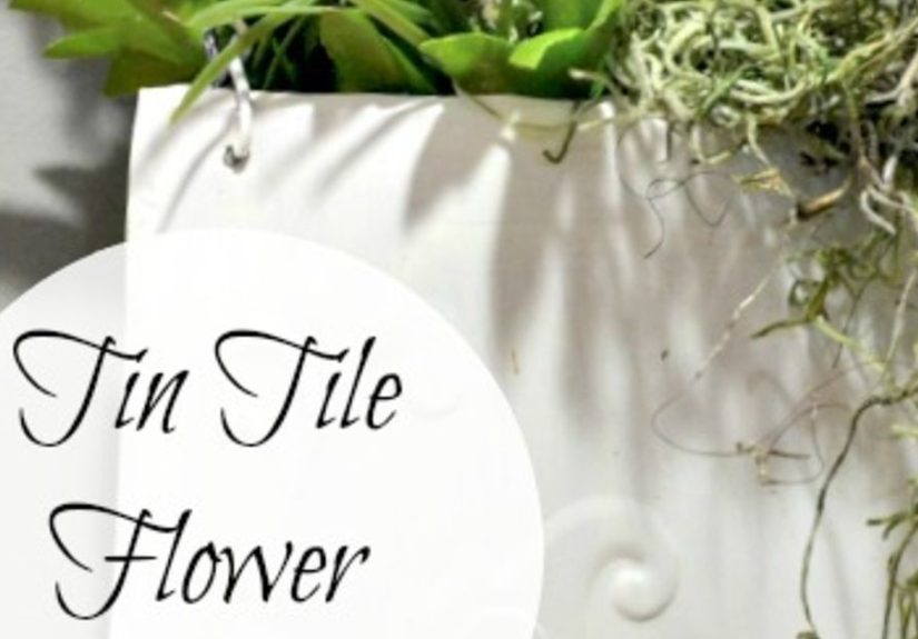 DIY Tin Ceiling Tile Pocket for Flowers