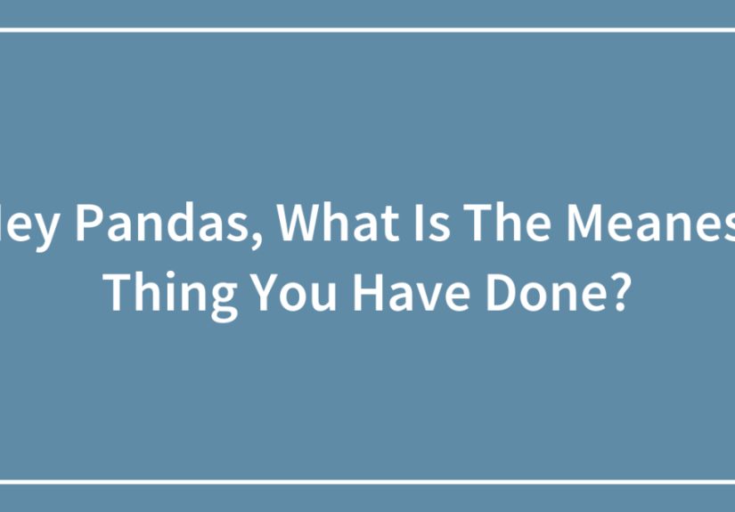 Hey Pandas, What Is The Meanest Thing You Have Done?