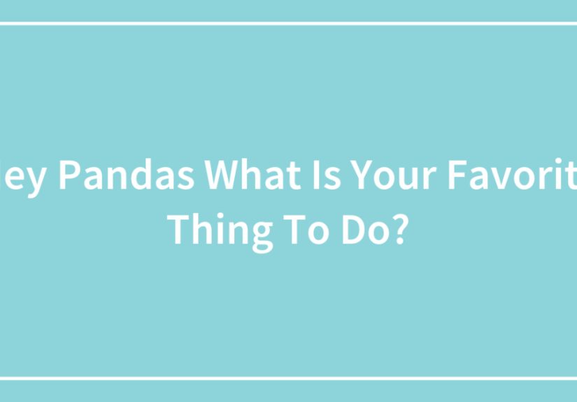 Hey Pandas What Is Your Favorite Thing To Do?