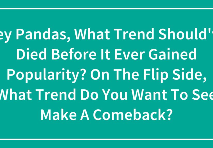Hey Pandas, What Trend Should’ve Died Before It Ever Gained Popularity? On The Flip Side, What Trend Do You Want To See Make A Comeback?