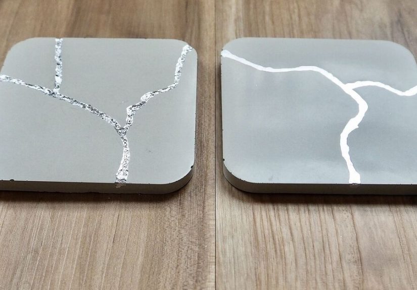 How to Make Easy DIY Kintsugi Coasters Using Concrete