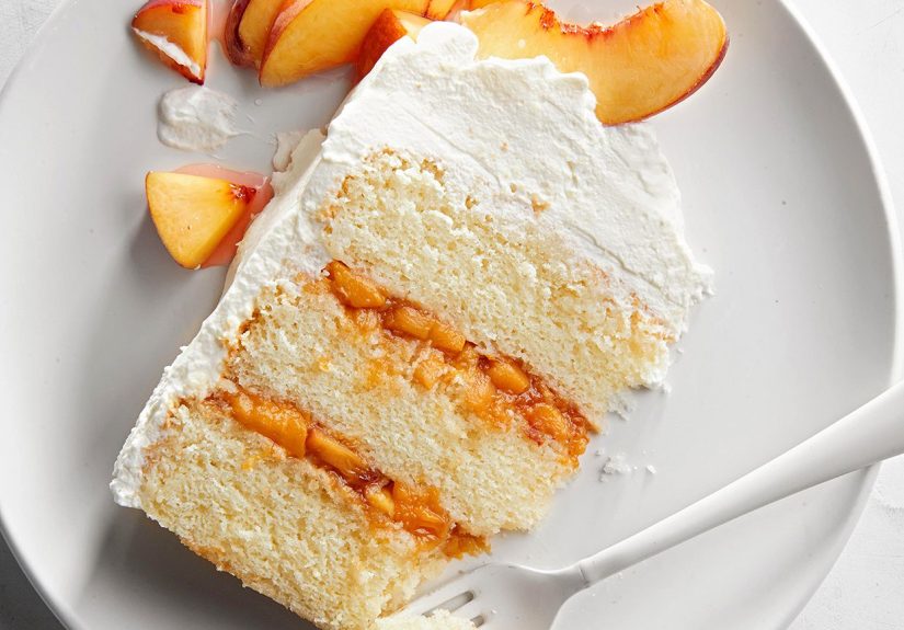 Peaches & Cream Prosecco Cake Recipe