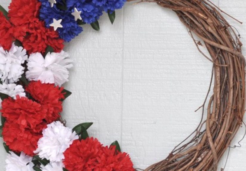 Red White and Blue Patriotic Wreath for Under $5!