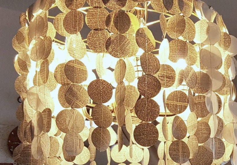 Book Page Garlands Chandelier