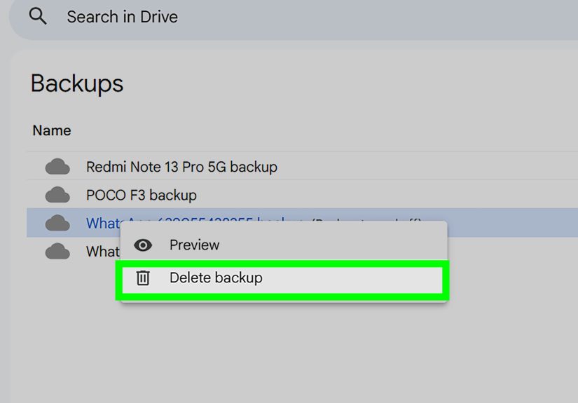 How to Delete a WhatsApp Backup from Google Drive