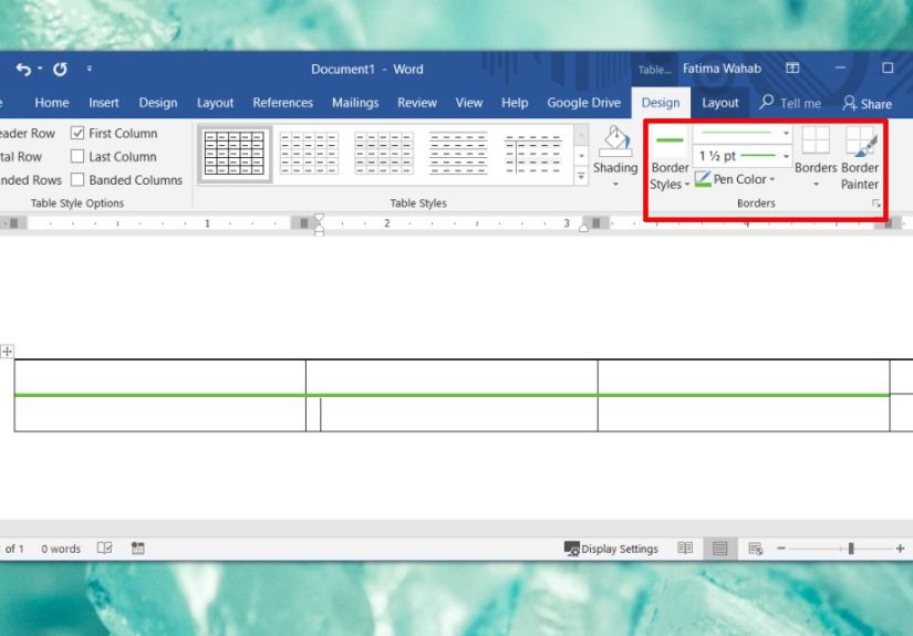 How To Use A Custom Color For Table Borders In Microsoft Word