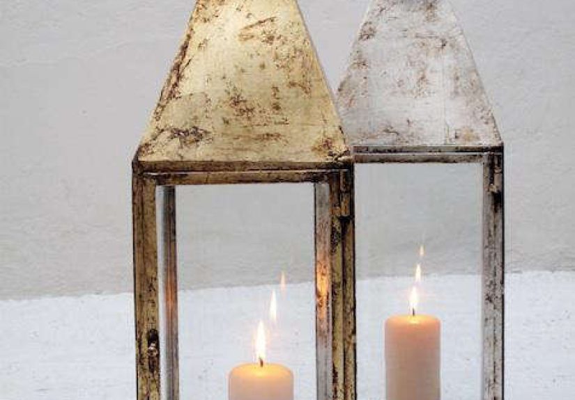 Outdoors: Gilt-Finished Lantern by Casamidy