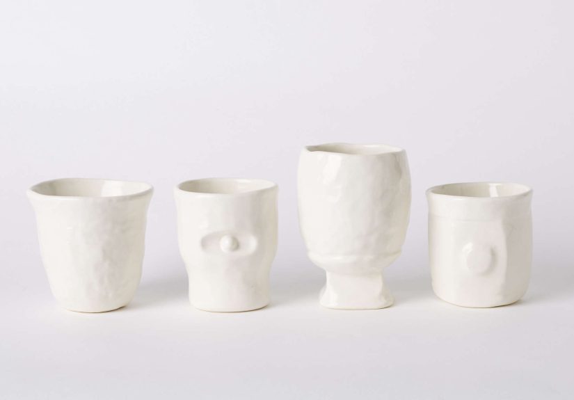 White Porcelain Blunk Cups