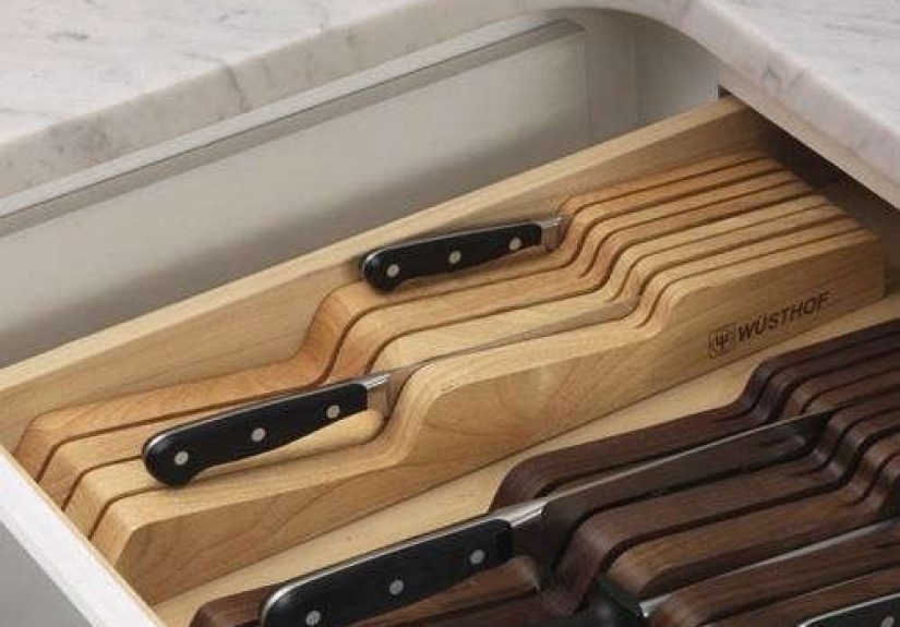 Wusthof 7-Slot In-Drawer Beech Knife Tray