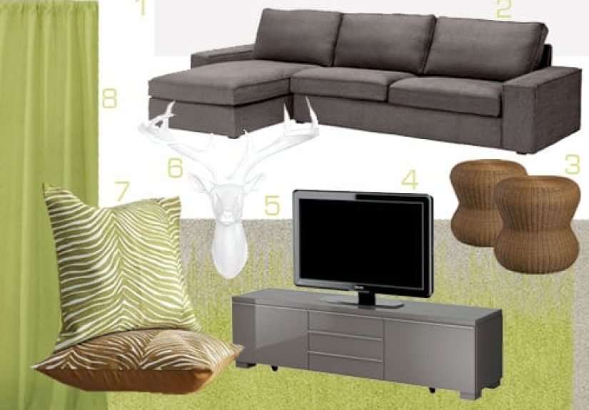 A Green & Gray Living Room